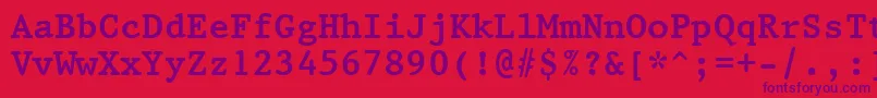 Prestige12PitchBoldBt Font – Purple Fonts on Red Background