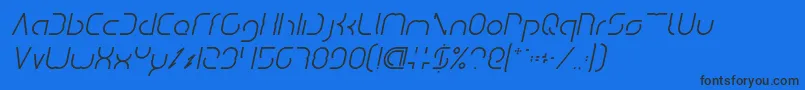 DismechaItalic Font – Black Fonts on Blue Background