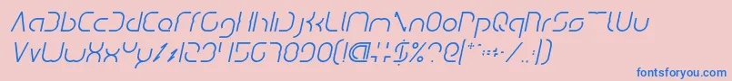 DismechaItalic Font – Blue Fonts on Pink Background
