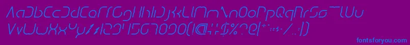 DismechaItalic Font – Blue Fonts on Purple Background