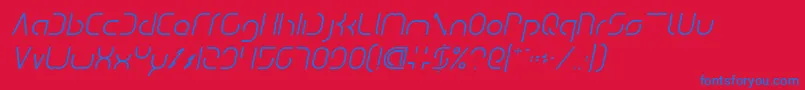 フォントDismechaItalic – 赤い背景に青い文字