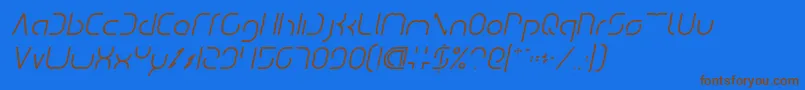 DismechaItalic Font – Brown Fonts on Blue Background