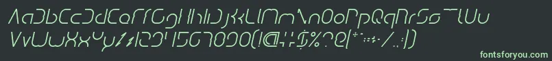 DismechaItalic Font – Green Fonts on Black Background