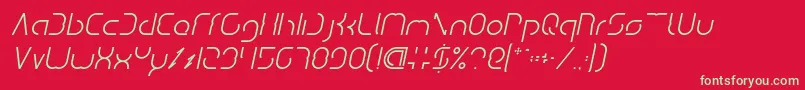 フォントDismechaItalic – 赤い背景に緑の文字