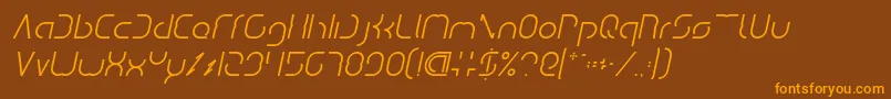 DismechaItalic Font – Orange Fonts on Brown Background
