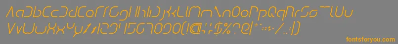 DismechaItalic Font – Orange Fonts on Gray Background