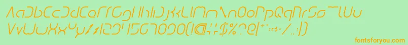DismechaItalic Font – Orange Fonts on Green Background