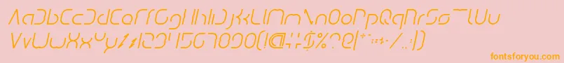 DismechaItalic Font – Orange Fonts on Pink Background