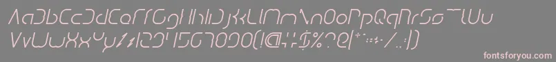 フォントDismechaItalic – 灰色の背景にピンクのフォント