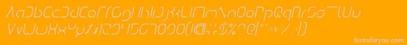 DismechaItalic Font – Pink Fonts on Orange Background