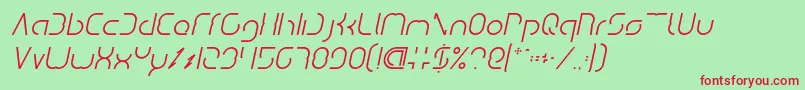 DismechaItalic Font – Red Fonts on Green Background
