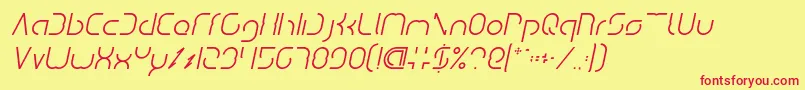 DismechaItalic-Schriftart – Rote Schriften auf gelbem Hintergrund