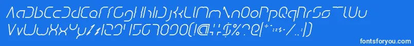 DismechaItalic Font – White Fonts on Blue Background