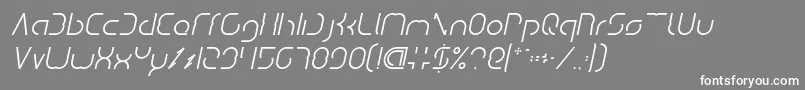 フォントDismechaItalic – 灰色の背景に白い文字