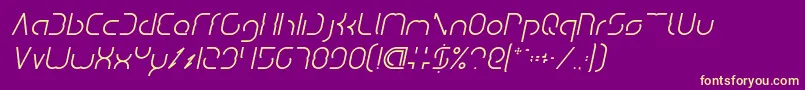 DismechaItalic Font – Yellow Fonts on Purple Background