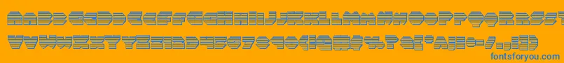 Czcionka Balastaragchrome – niebieskie czcionki na pomarańczowym tle