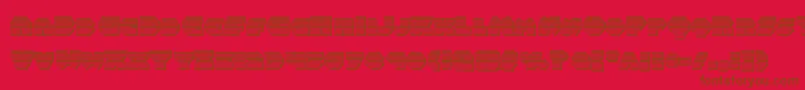 Więcej informacji o czcionce Balastaragchrome Czcionka Balastaragchrome – brązowe czcionki na czerwonym tle