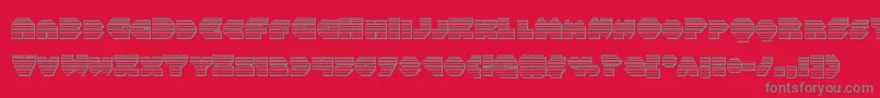 フォントBalastaragchrome – 赤い背景に灰色の文字