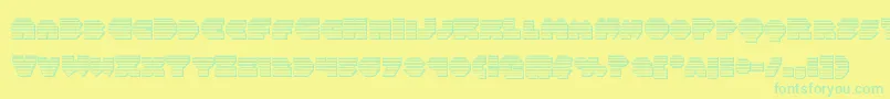 Balastaragchrome-Schriftart – Grüne Schriften auf gelbem Hintergrund
