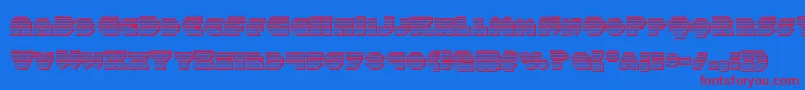 Balastaragchrome-Schriftart – Rote Schriften auf blauem Hintergrund