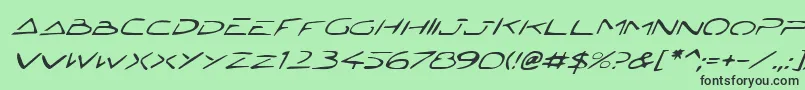 JettaTechItalic Font – Black Fonts on Green Background