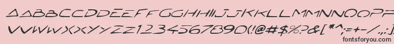 JettaTechItalic Font – Black Fonts on Pink Background