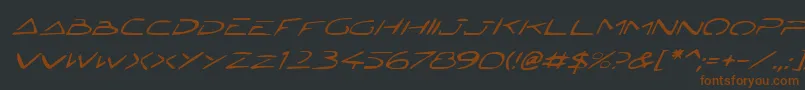 Шрифт JettaTechItalic – коричневые шрифты на чёрном фоне