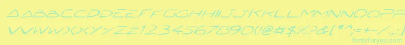 JettaTechItalic Font – Green Fonts on Yellow Background