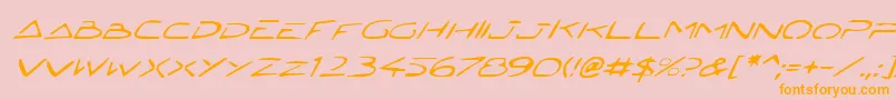 JettaTechItalic Font – Orange Fonts on Pink Background