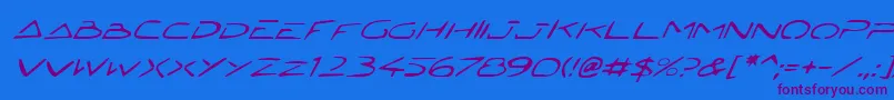 JettaTechItalic Font – Purple Fonts on Blue Background