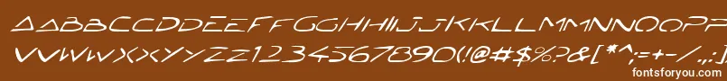 JettaTechItalic Font – White Fonts on Brown Background