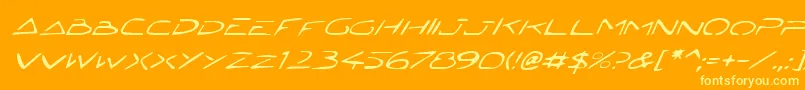 JettaTechItalic Font – Yellow Fonts on Orange Background