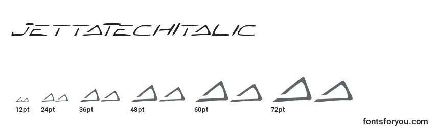 Размеры шрифта JettaTechItalic