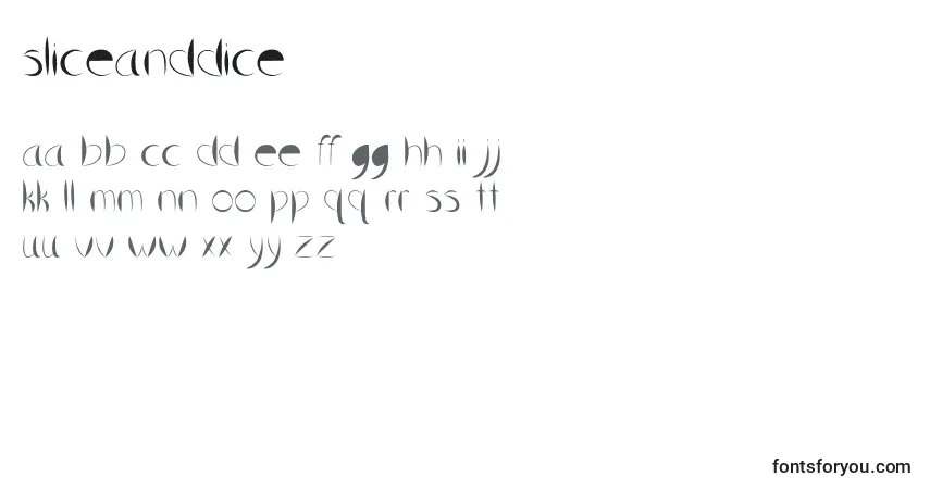 Sliceanddice-fontti – aakkoset, numerot, erikoismerkit