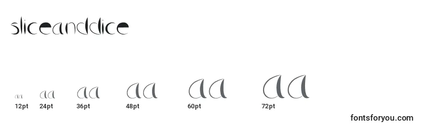 Größen der Schriftart Sliceanddice