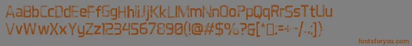 DestroyedAero Font – Brown Fonts on Gray Background