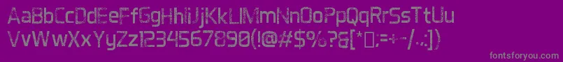 フォントDestroyedAero – 紫の背景に灰色の文字