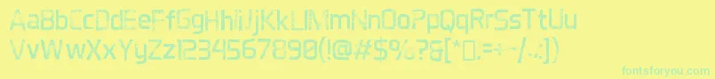 DestroyedAero Font – Green Fonts on Yellow Background
