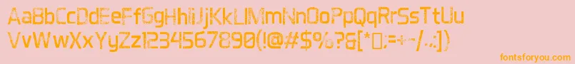 DestroyedAero Font – Orange Fonts on Pink Background