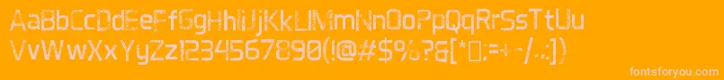 DestroyedAero Font – Pink Fonts on Orange Background