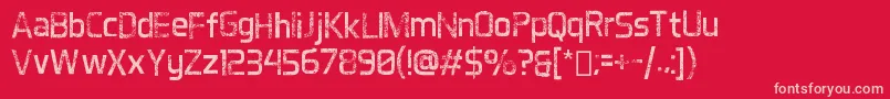 DestroyedAero Font – Pink Fonts on Red Background