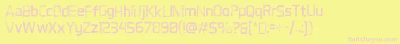 DestroyedAero Font – Pink Fonts on Yellow Background