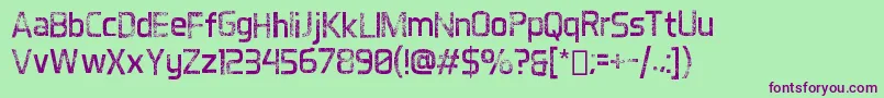 DestroyedAero-fontti – violetit fontit vihreällä taustalla