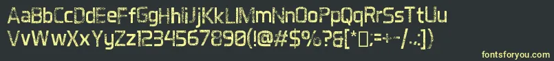 DestroyedAero Font – Yellow Fonts on Black Background