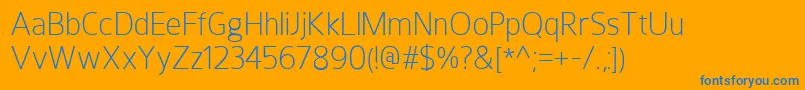 HoxtonLight-Schriftart – Blaue Schriften auf orangefarbenem Hintergrund