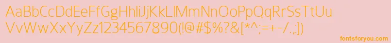 HoxtonLight-Schriftart – Orangefarbene Schriften auf rosa Hintergrund