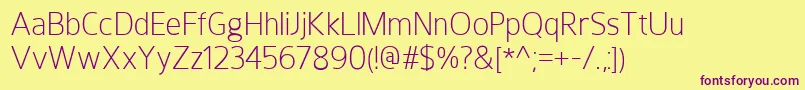 HoxtonLight Font – Purple Fonts on Yellow Background