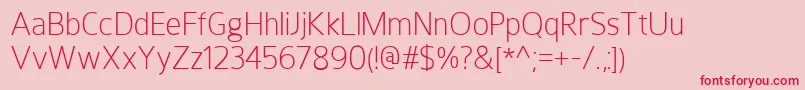 HoxtonLight-Schriftart – Rote Schriften auf rosa Hintergrund