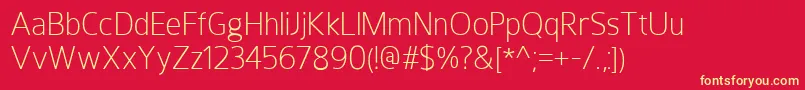 HoxtonLight Font – Yellow Fonts on Red Background
