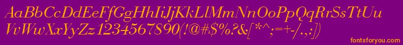 BauerboddeeItalic Font – Orange Fonts on Purple Background